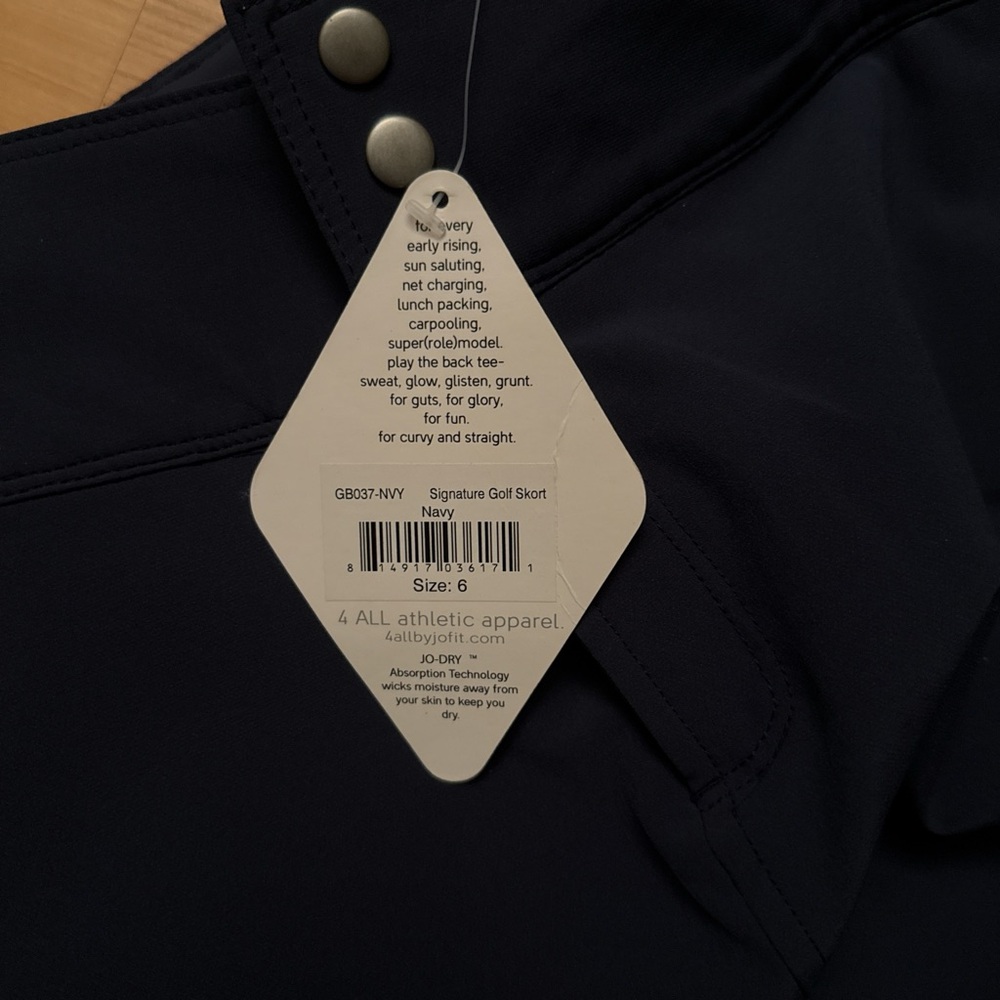 Jofit Dark Blue Skort with Zippered Pockets - Picture 3 of 5